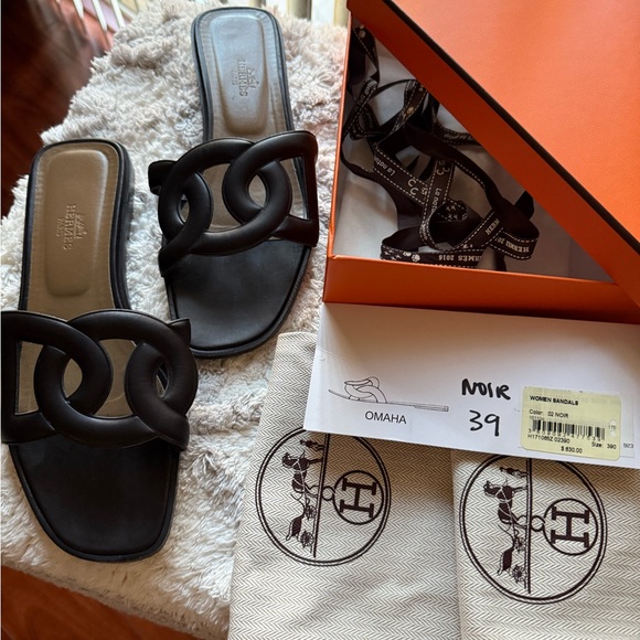 Hermes Black Slide Sandals - Picture 3 of 4